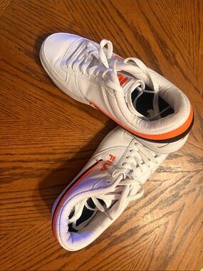 FILA White Sneakers with Orange and Black Stripe